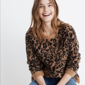 NWT Madewell Leopard Crewneck Pullover Sweater